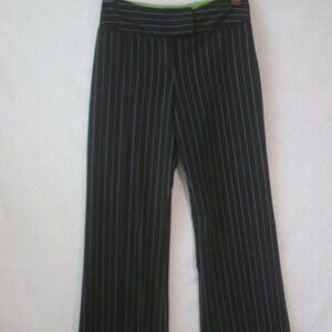 Black dress slacks with pinstripe & wide pant legs